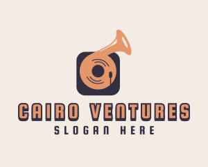 Retro Record Player logo design