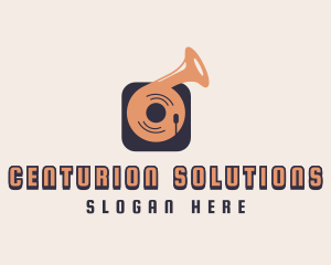 Retro Record Player logo design