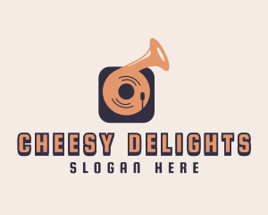 Retro Record Player logo design