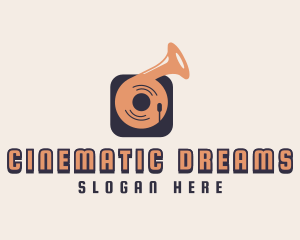 Retro Record Player logo design