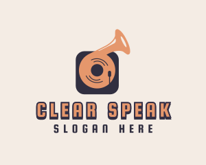 Retro Record Player logo design