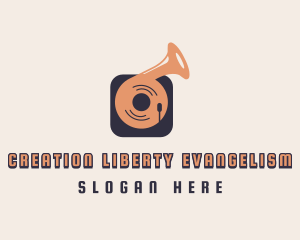 Retro Record Player logo design