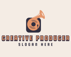 Producer - Retro Record Player logo design