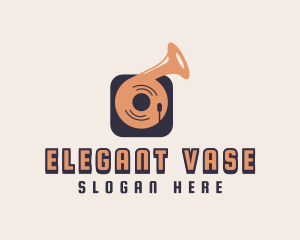 Retro Record Player logo design