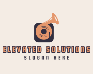 Retro Record Player logo design