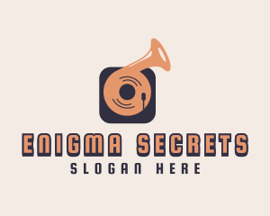 Retro Record Player logo design