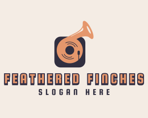 Retro Record Player logo design