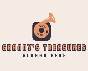 Retro Record Player logo design