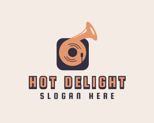 Retro Record Player logo design