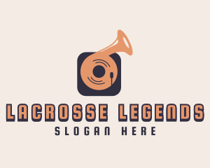 Retro Record Player logo design