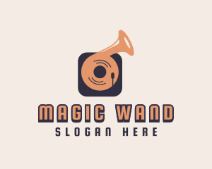 Retro Record Player logo design