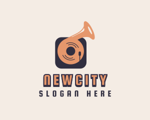 Retro Record Player logo design