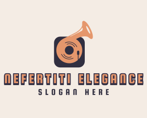 Retro Record Player logo design