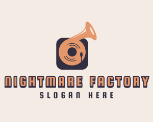 Retro Record Player logo design