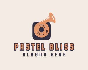 Retro Record Player logo design