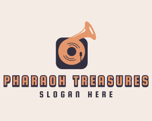 Retro Record Player logo design