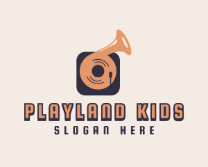 Retro Record Player logo design