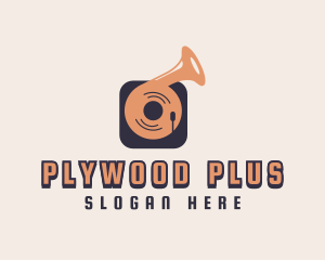 Retro Record Player logo design