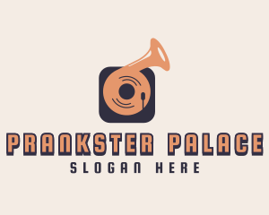 Retro Record Player logo design