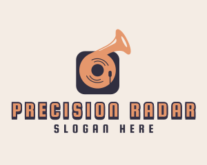 Retro Record Player logo design