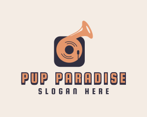 Retro Record Player logo design