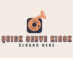 Retro Record Player logo design