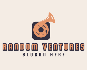 Retro Record Player logo design