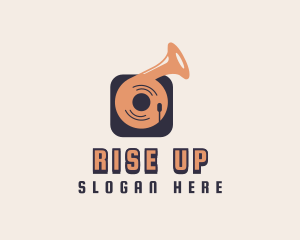 Retro Record Player logo design