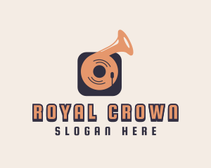 Retro Record Player logo design