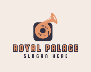 Retro Record Player logo design