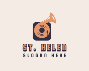 Retro Record Player logo design