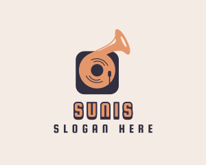 Retro Record Player logo design