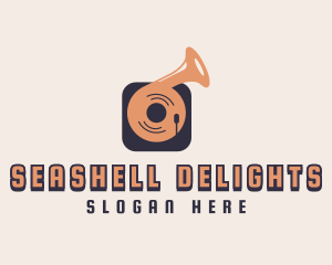 Retro Record Player logo design