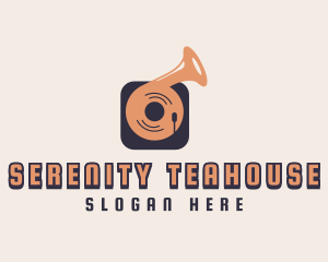 Retro Record Player logo design