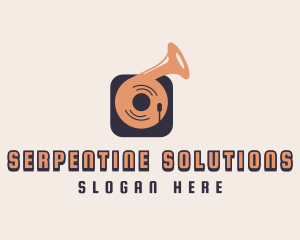 Retro Record Player logo design