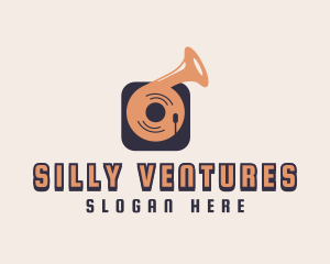 Retro Record Player logo design