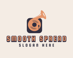 Retro Record Player logo design