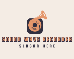 Retro Record Player logo design