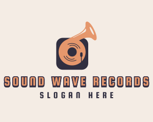 Record - Retro Record Player logo design