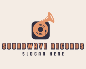 Record - Retro Record Player logo design