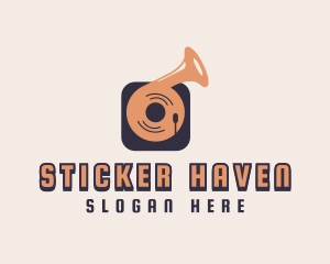 Retro Record Player logo design