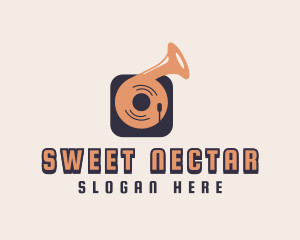 Retro Record Player logo design