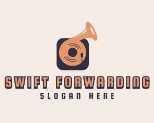 Retro Record Player logo design