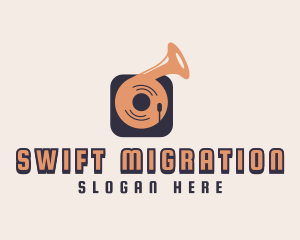 Retro Record Player logo design