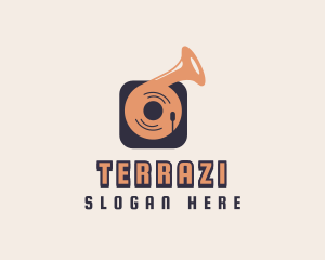 Retro Record Player logo design