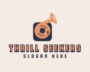 Retro Record Player logo design