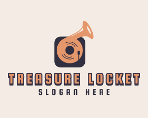 Retro Record Player logo design