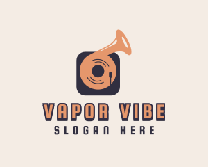 Retro Record Player logo design