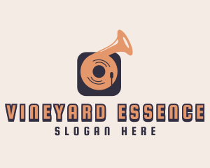 Retro Record Player logo design