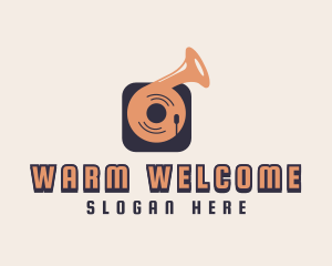 Retro Record Player logo design